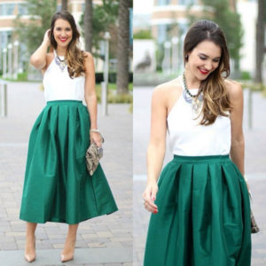 Длинная зеленая юбка фото