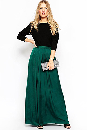 Длинная зеленая юбка фото