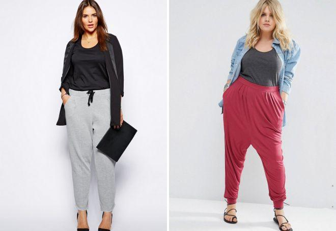 Трикотажные брюки для женщин с избыточным весом